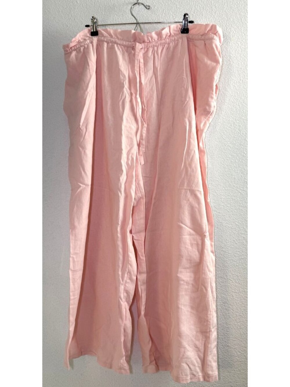 Eloquii Elements Pink Wide Leg Pants Lightweight Linen Comfortable Size 20